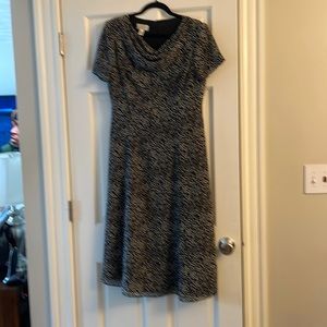 black with white polka dots dress